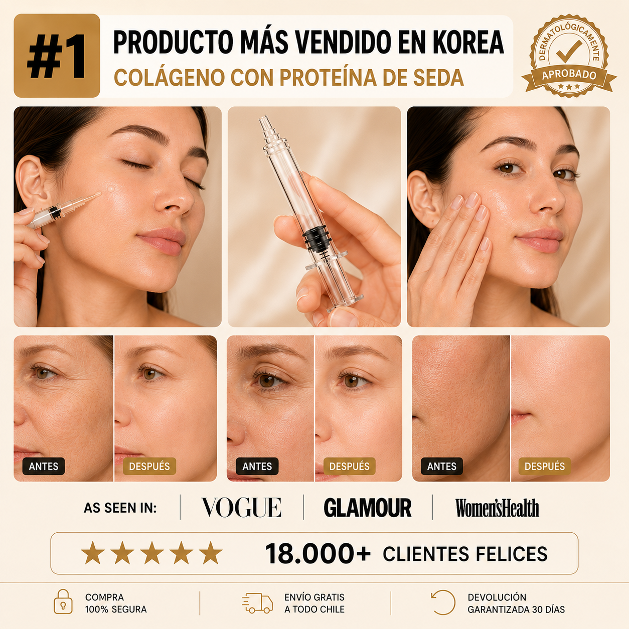 Sérum Facial de Péptidos de Colágeno